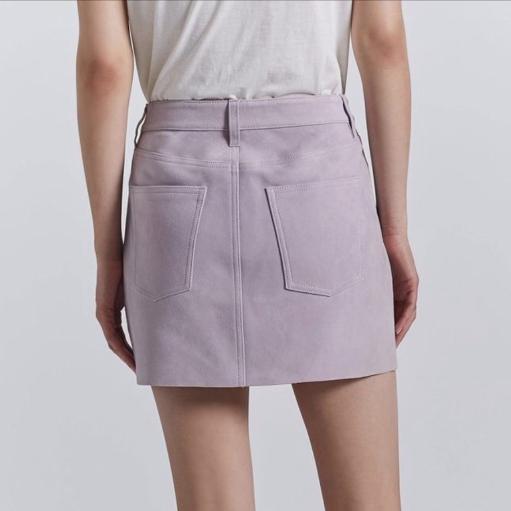 CURRENT/ELLIOT Orchid Petal Five-Pocket Suede Mini Skirt 28 $498 - Picture 5 of 5